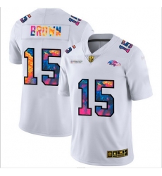 Baltimore Ravens 15 Marquise Brown Men White Nike Multi Color 2020 NFL Crucial Catch Limited NFL Jersey