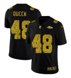 Baltimore Ravens 48 Patrick Queen Men Nike Leopard Print Fashion Vapor Limited NFL Jersey Black