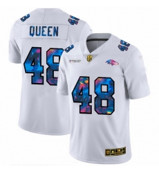 Baltimore Ravens 48 Patrick Queen Men White Nike Multi Color 2020 NFL Crucial Catch Limited NFL Jersey