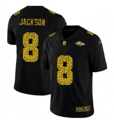 Baltimore Ravens 8 Lamar Jackson Men Nike Leopard Print Fashion Vapor Limited NFL Jersey Black