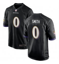 Men Baltimore Ravens 0 Roquan Smith Black Game Football Jersey