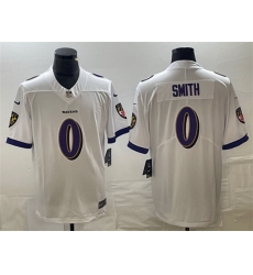 Men Baltimore Ravens 0 Roquan Smith White Vapor Untouchable Limited Football Jersey
