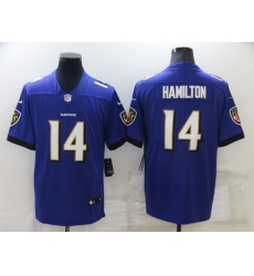 Men Baltimore Ravens 14 Kyle Hamilton Purple Vapor Untouchable Limited Stitched jersey