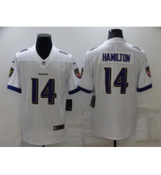 Men Baltimore Ravens 14 Kyle Hamilton White Vapor Untouchable Limited Stitched jersey
