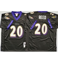 Men Baltimore Ravens 20 Ed Reed Black M&N Throwback Jersey