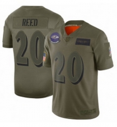 Men Baltimore Ravens 20 Ed Reed Limited Camo 2019 Salute to Service Football Jersey