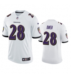Men Baltimore Ravens 28 Jayson Oweh White Vapor Limited 2021 NFL Draft Jersey