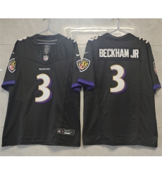 Men Baltimore Ravens 3 Odell Beckham Jr Black 2023 F U S E Vapor Untouchable Stitched Football Jersey