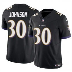 Men Baltimore Ravens 30 D 27Ernest Johnson Black 2025 F U S E Vapor Limited Football Jersey