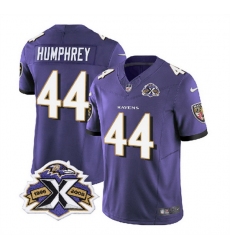 Men Baltimore Ravens 44 Marlon Humphrey Purple 2023 F U S E With Patch Throwback Vapor Limited Jersey