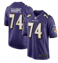 Men Baltimore Ravens #74 Shannon Sharpe Purple Vapor Limited Stitched Jersey
