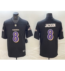 Men Baltimore Ravens 8 Lamar Jackson Black Vapor Limited Football Jersey