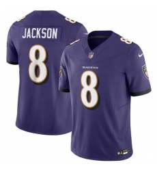 Men Baltimore Ravens 8 Lamar Jackson Purple 2023 F U S E Vapor Jersey