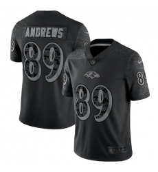 Men Baltimore Ravens 89 Mark Andrews Black Reflective Limited Stitched Football Jersey