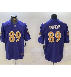 Men Baltimore Ravens 89 Mark Andrews Purple Gold Vapor Untouchable Limited Football Jersey