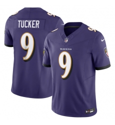 Men Baltimore Ravens 9 Justin Tucker Purple 2023 F U S E Vapor Jersey