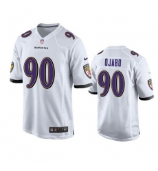 Men Baltimore Ravens 90 David Ojabo White Stitched Game Jersey