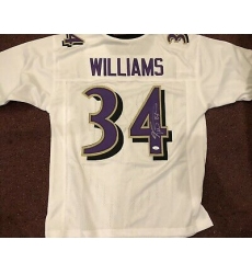 Men Baltimore Ravens Ricky Williams #34 Throwback Stitched Jersey White