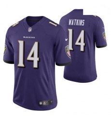 Men Baltimore Ravens Sammy Watkins 14 Purple Vapor Limited Jersey