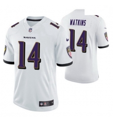 Men Baltimore Ravens Sammy Watkins 14 White Vapor Limited Jersey