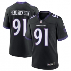 Men Baltimore Ravens Trey Hendrickson #91 Black 2026 F U S E Vapor Stitched Limited Football Jersey