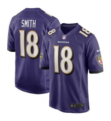 Men Nike Baltimore Ravens 18 Roquan Smith Purple Vapor Limited Jersey