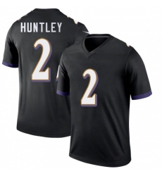 Men Nike Baltimore Ravens #2 Tyler Huntley Black Vapor Untouchable Limited Jersey