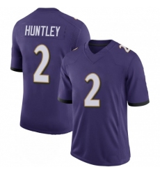 Men Nike Baltimore Ravens #2 Tyler Huntley Purple Vapor Untouchable Limited Jersey