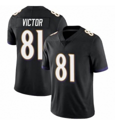 Men Nike Baltimore Ravens Binjimen Victor #81 Black Vapor Limited Jersey