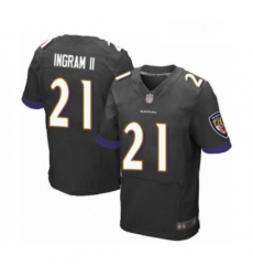 Mens Baltimore Ravens 21 Mark Ingram II Elite Black Alternate Football Jersey