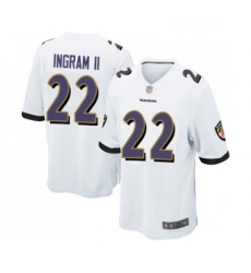 Mens Baltimore Ravens 22 Mark Ingram II Game White Football Jersey