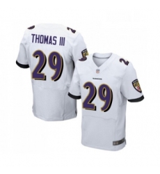 Mens Baltimore Ravens 29 Earl Thomas III Elite White Football Jersey