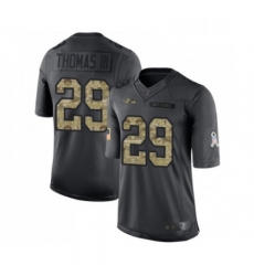Mens Baltimore Ravens 29 Earl Thomas III Limited Black 2016 Salute to Service Football Jersey