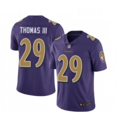 Mens Baltimore Ravens 29 Earl Thomas III Limited Purple Rush Vapor Untouchable Football Jersey