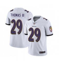 Mens Baltimore Ravens 29 Earl Thomas III White Vapor Untouchable Limited Player Football Jersey