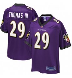 Mens Baltimore Ravens 29 Earl Thomas NFL Pro Line Player Jersey  Purple