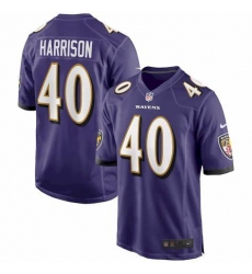 Men's Baltimore Ravens Malik Harrison 40 Nike Purple Vapor Limited Jersey