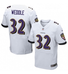 Mens Nike Baltimore Ravens 32 Eric Weddle Elite White NFL Jersey