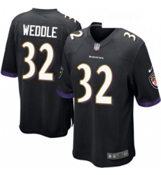 Mens Nike Baltimore Ravens 32 Eric Weddle Game Black Alternate NFL Jersey