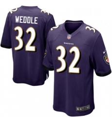 Mens Nike Baltimore Ravens 32 Eric Weddle Game Purple Team Color NFL Jersey