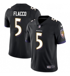 Mens Nike Baltimore Ravens 5 Joe Flacco Black Alternate Vapor Untouchable Limited Player NFL Jersey