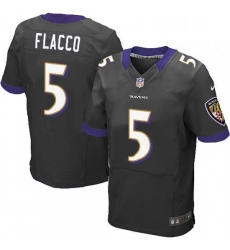 Mens Nike Baltimore Ravens 5 Joe Flacco Elite Black Alternate NFL Jersey