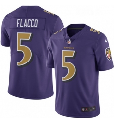 Mens Nike Baltimore Ravens 5 Joe Flacco Limited Purple Rush Vapor Untouchable NFL Jersey