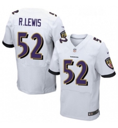 Mens Nike Baltimore Ravens 52 Ray Lewis Elite White NFL Jersey