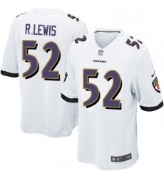 Mens Nike Baltimore Ravens 52 Ray Lewis Game White NFL Jersey