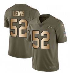 Mens Nike Baltimore Ravens 52 Ray Lewis Limited OliveGold Salute to Service NFL Jersey