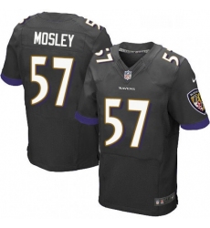 Mens Nike Baltimore Ravens 57 CJ Mosley Elite Black Alternate NFL Jersey