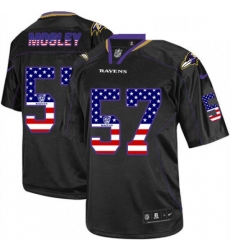Mens Nike Baltimore Ravens 57 CJ Mosley Elite Black USA Flag Fashion NFL Jersey
