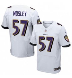 Mens Nike Baltimore Ravens 57 CJ Mosley Elite White NFL Jersey