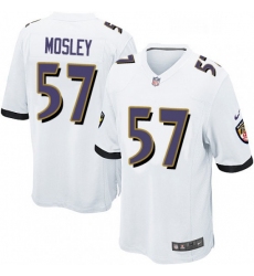 Mens Nike Baltimore Ravens 57 CJ Mosley Game White NFL Jersey
